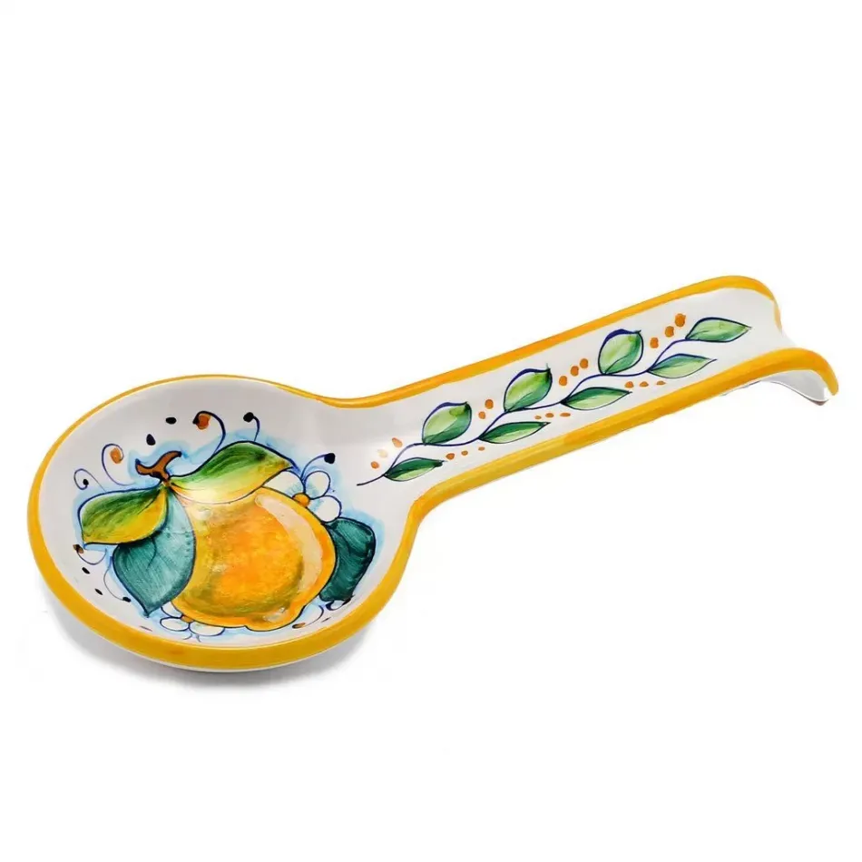 Deruta Spoon Rest Lemon 5 in Round x 12 Long