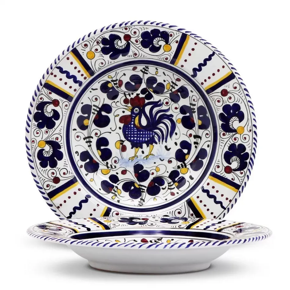 Orvieto Blue Rooster Rim Pasta Soup Plate 10 in Rd