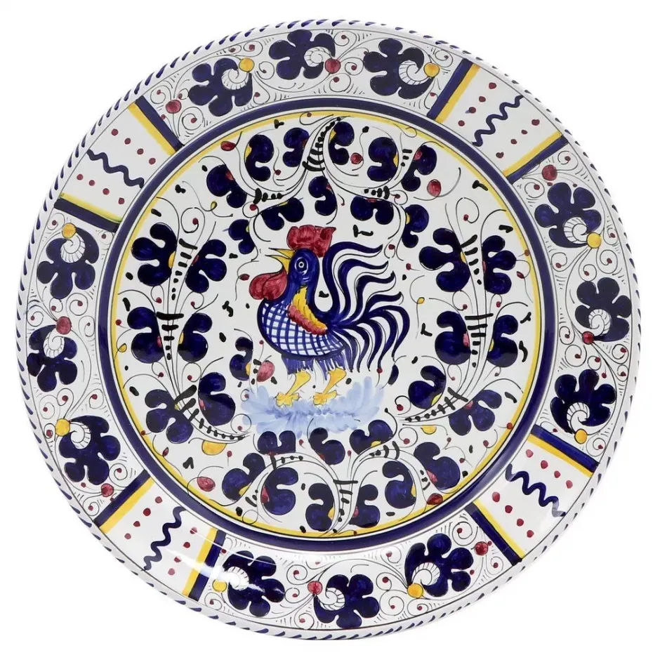 Orvieto Blue Rooster Charger Buffet Platter 13 in Rd