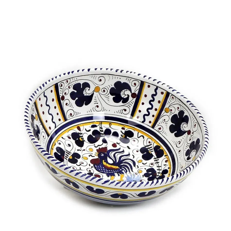 Orvieto Blue Rooster Salad Bowl (Medium 10 ) 10 in Rd