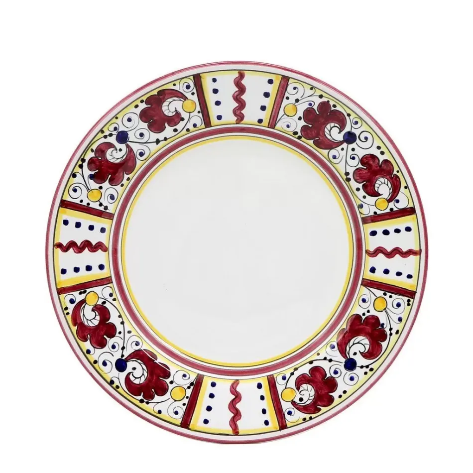 Orvieto Red Rooster Salad Plate (White Center) 8 in Rd