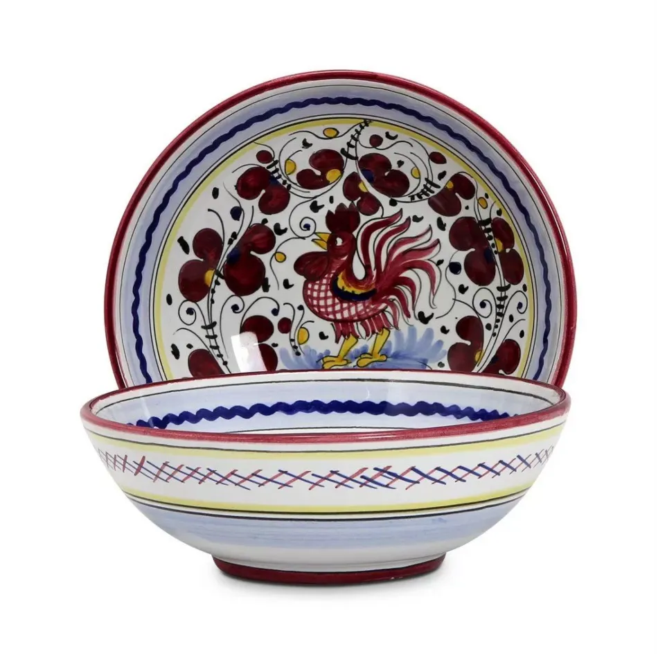 Orvieto Red Rooster Coupe Pasta Soup Bowl 8 in Rd x 3 high