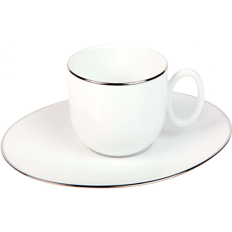 Epure Platinum Filet Coffee Cup And Saucer (Special Order)