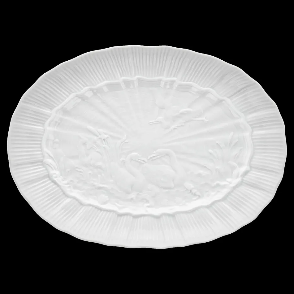 Dressed in White/Swan Oval Platter 12" Rd