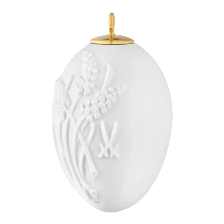 Easter Egg Bisque Relief Grape Hyacinth