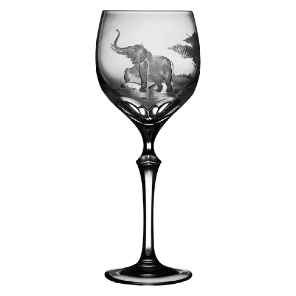 Safari Elephant Clear Red Wine Glass