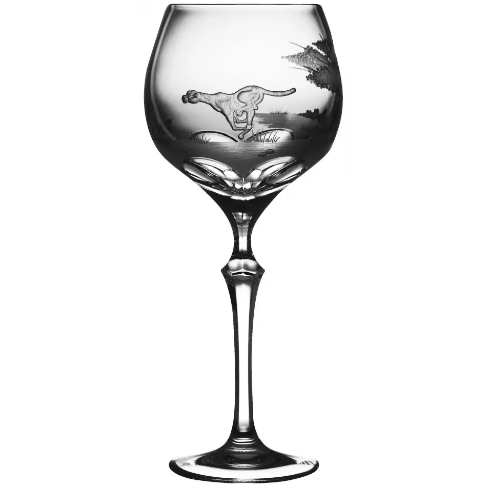 Safari Cheetah Clear Red Wine Glass