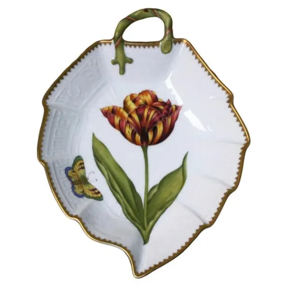 Leaf Plate Yellow/Orange Flower with Yellow Butterfly