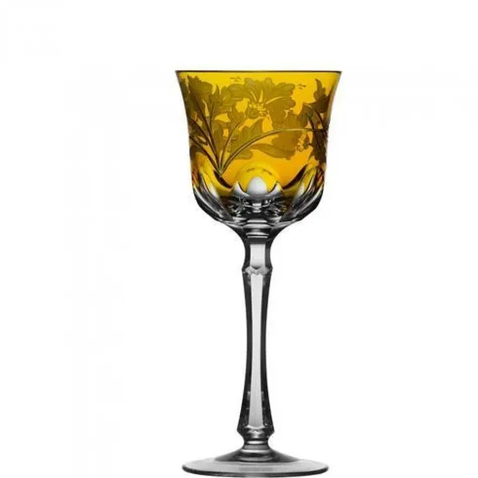 Derby Panel Amber Red Wine Glass