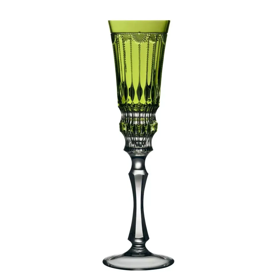 Venice Yellow/Green Champagne Flute