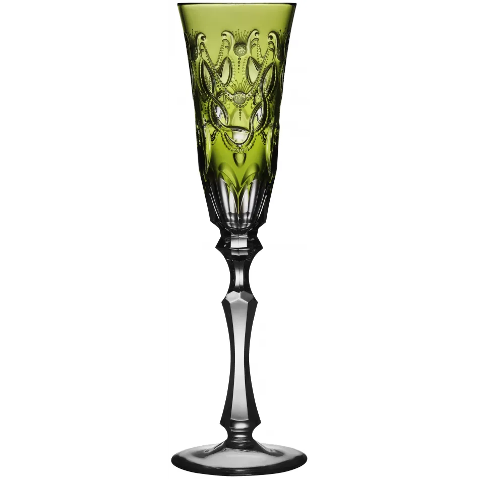 Saint Tropez Yellow/Green Champagne Flute