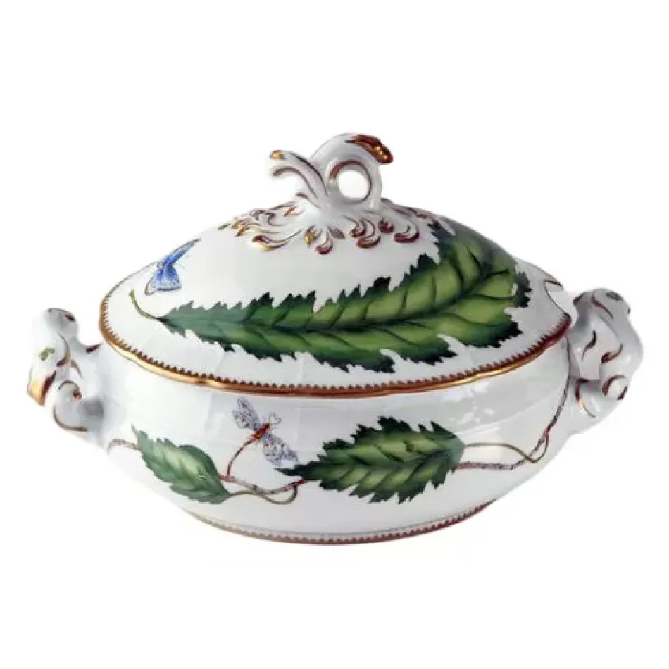 Green Leaf Oval Tureen 12 in Long 96 oz