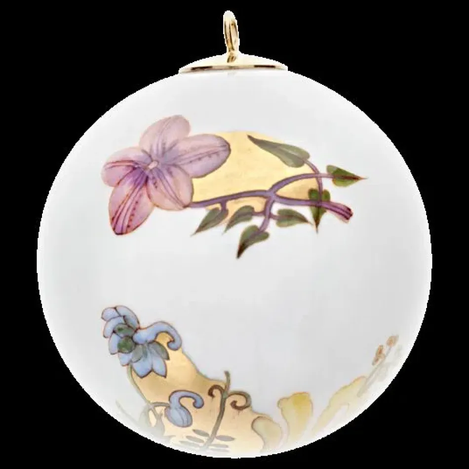 Tree Ornament Christmas Bauble With Floral Tendrils Round 5 Cm