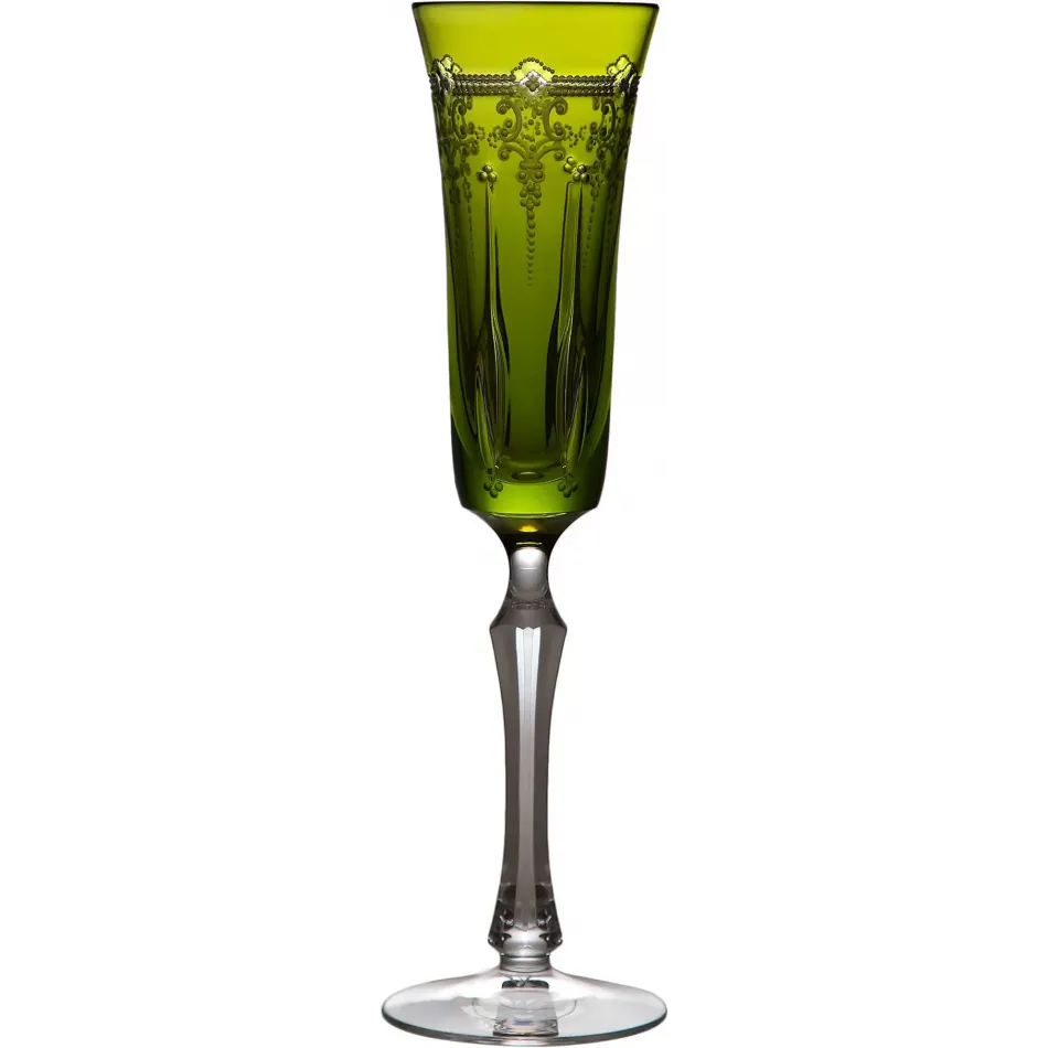 Lisbon Yellow/Green Champagne Flute H