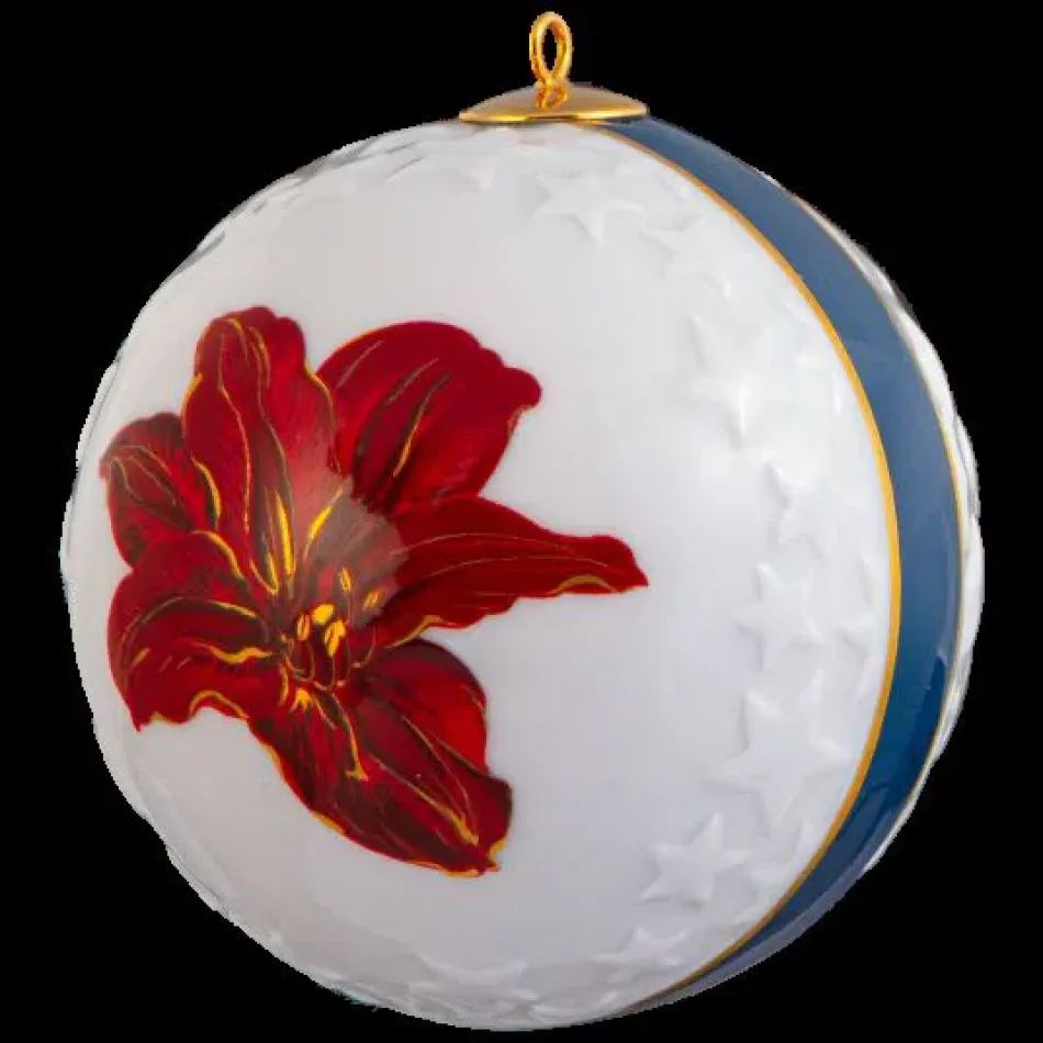 Tree Ornament Christmas Bauble Amaryllis Round 7 Cm