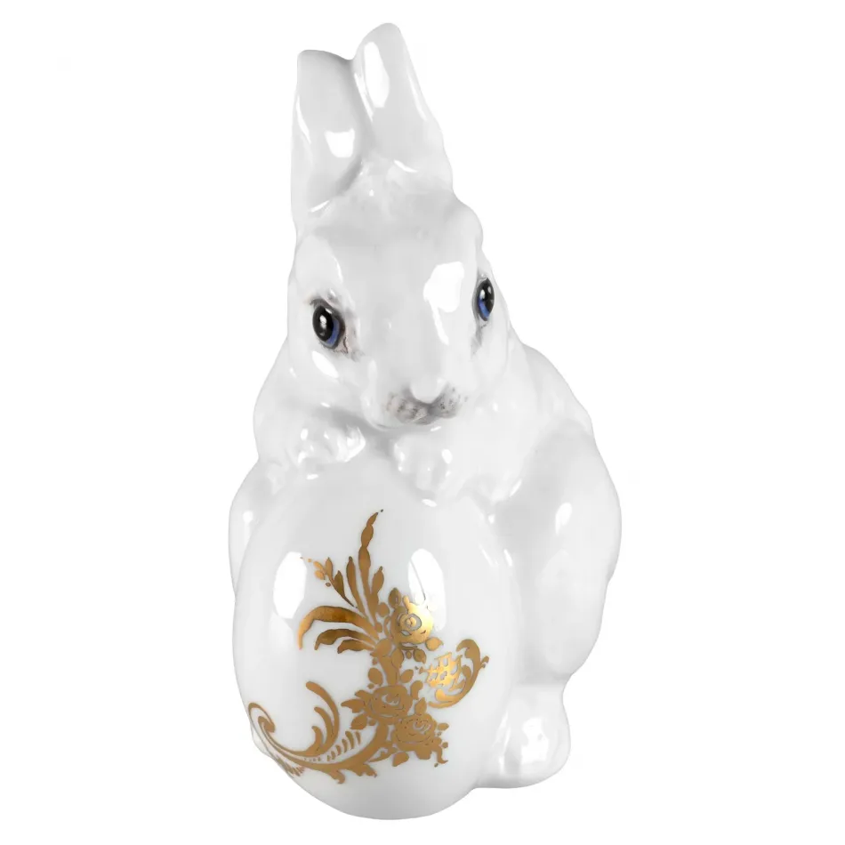 Figurines Bunny Polly With Gold Ornaments