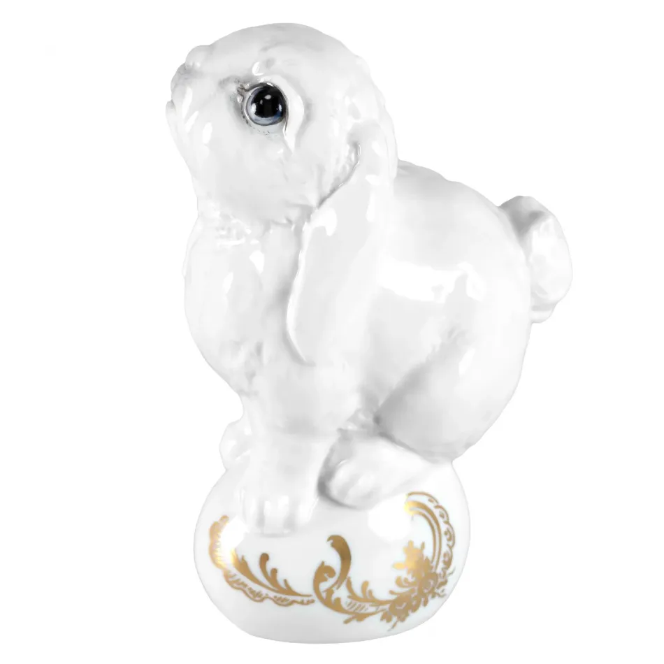 Figurines Bunny Donna With Gold Ornaments