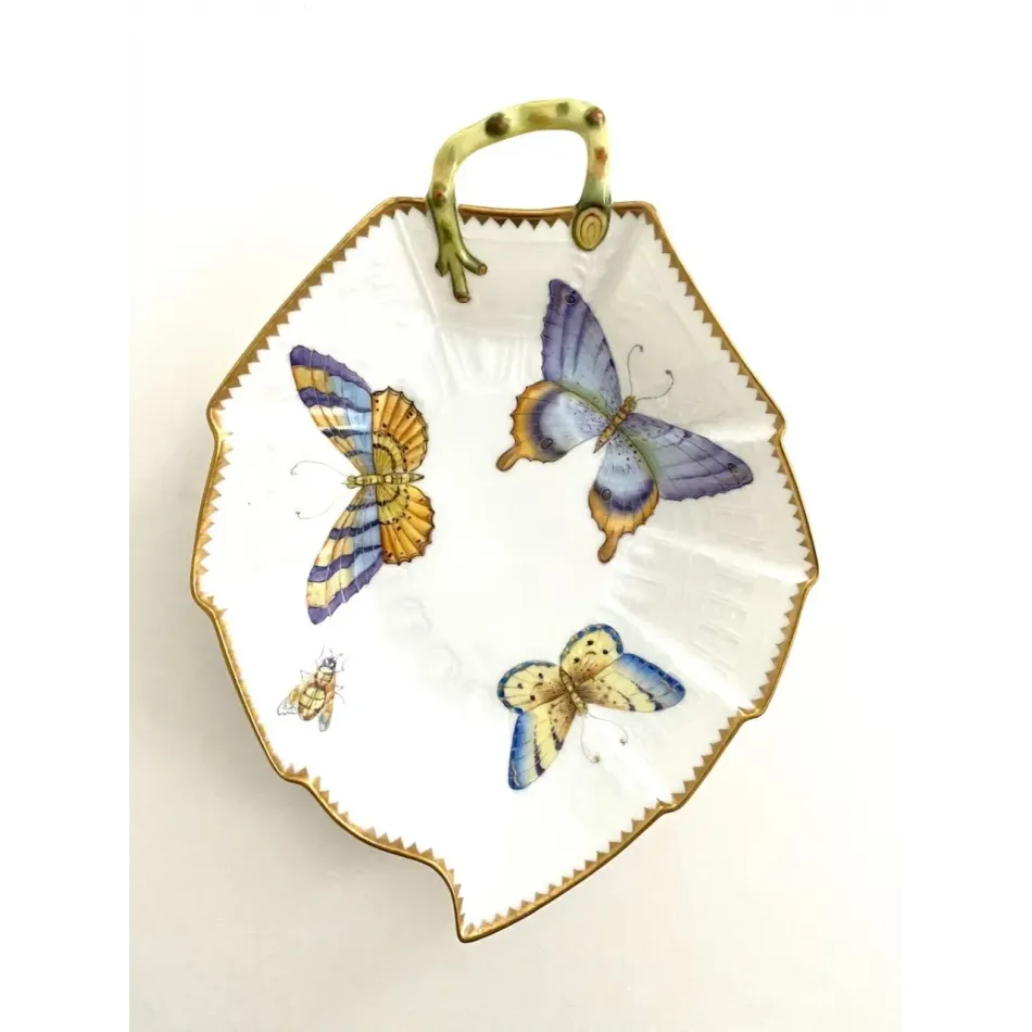 Leaf Plate Three Butterflies
