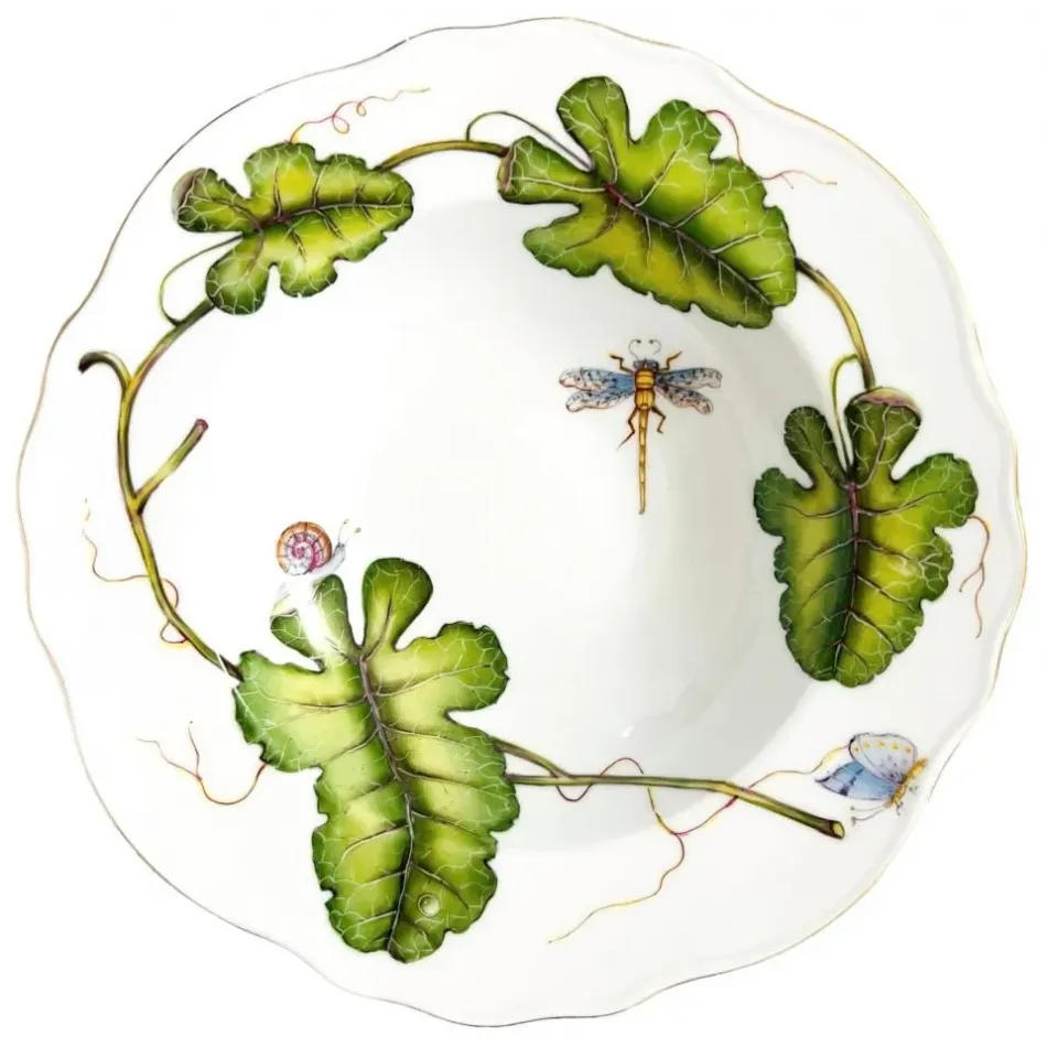 Garden Leaves Rimmed Soup Bowl 9.2" D