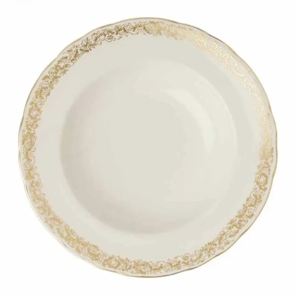 Aves Gold Narrow Band Rim Soup L/S (8.5in/21.65cm & 8oz/22cl)