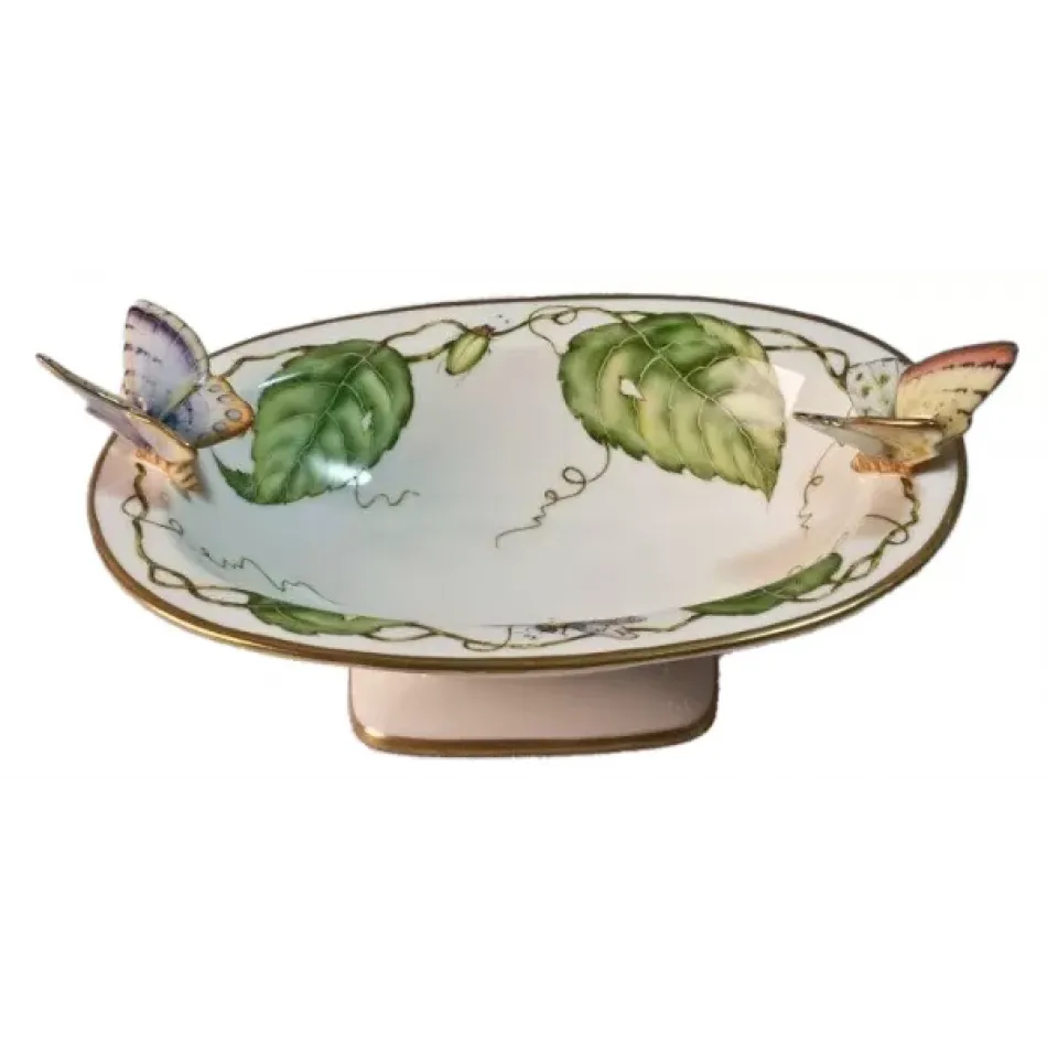 Oval Dish with Butterflies 10 in Long 6.5 in Wide 2.5 in High