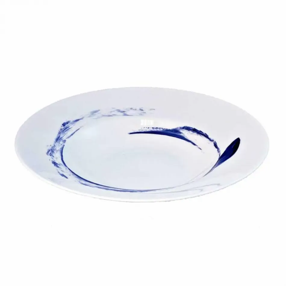 Brushstroke Blue * Rimmed Bowl (27 cm/10.5 in & 31 cl/11oz)