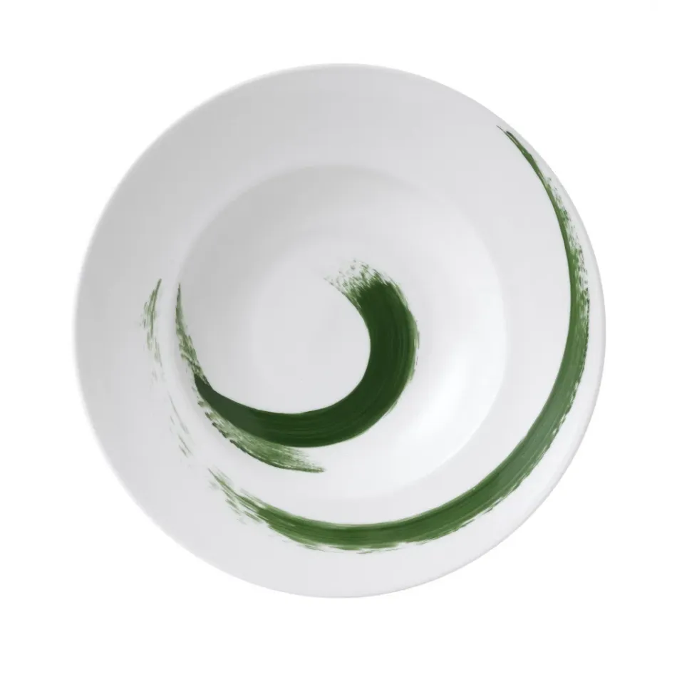 Brushstroke Green * Rimmed Bowl (27 cm/10.5 in & 31 cl/11oz)