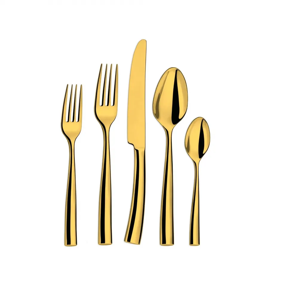 Silhouette Gold PVD 5Pc Place Setting