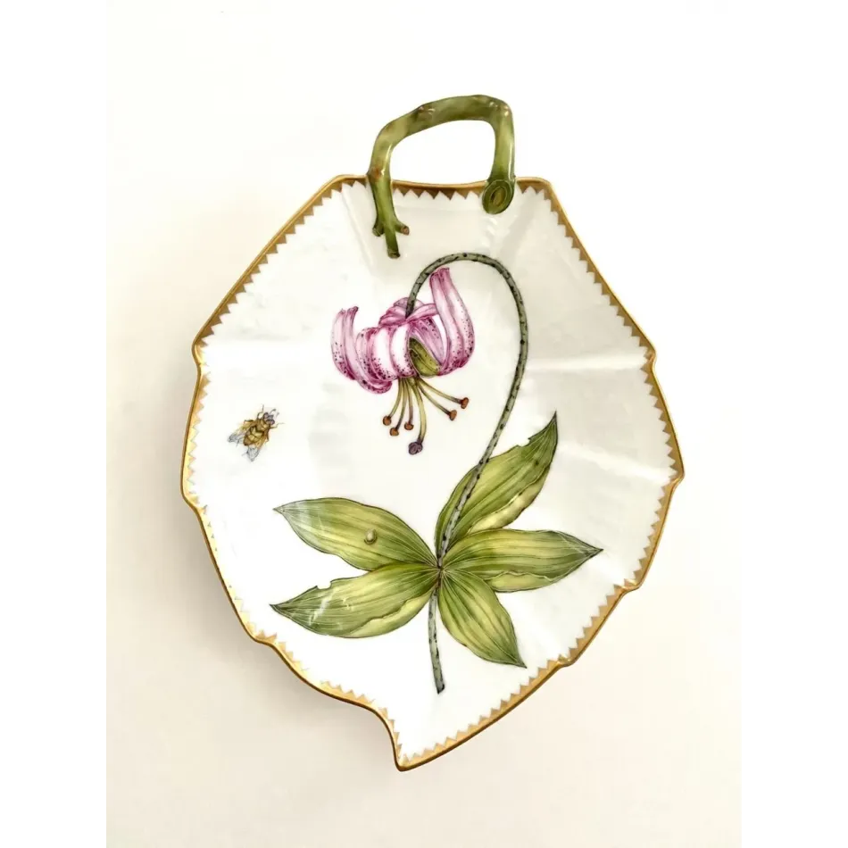 Leaf Plate (Full Bloom Pink/White Tulip) 9.5" L