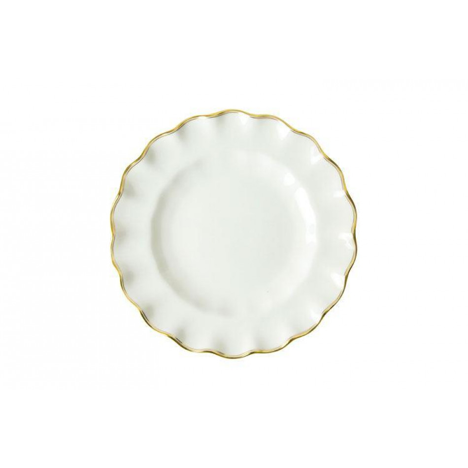 Chelsea Duet * Fluted Dessert Plate (22 cm/8.5 in) Gold Band