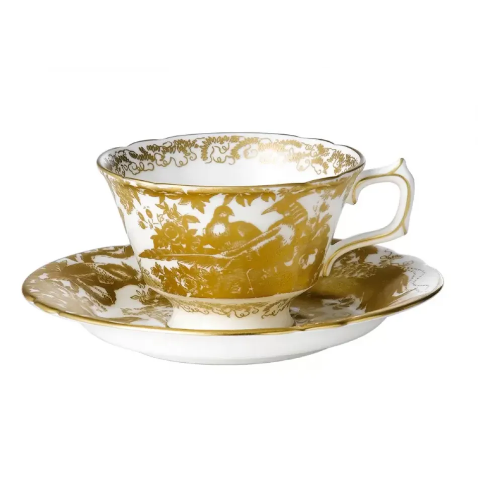 Aves Gold Tea Cup & Saucer (Boxed)