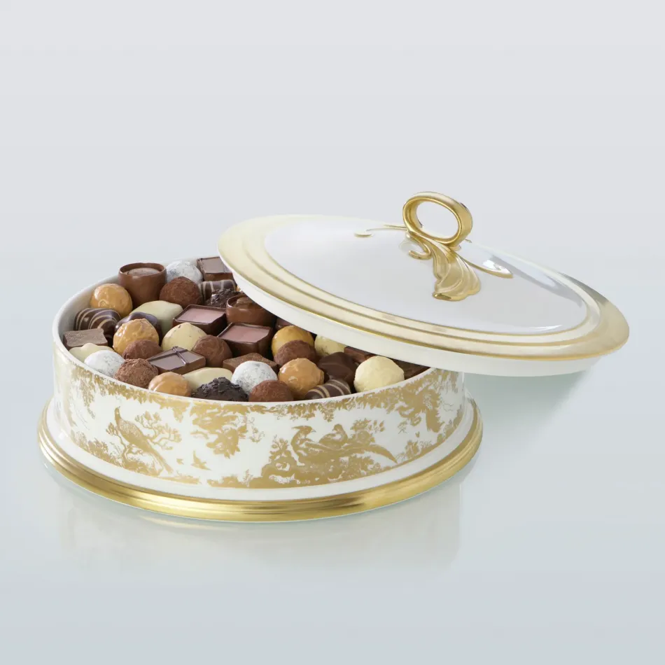 Aves Gold Round Chocolate Box (Special Order)