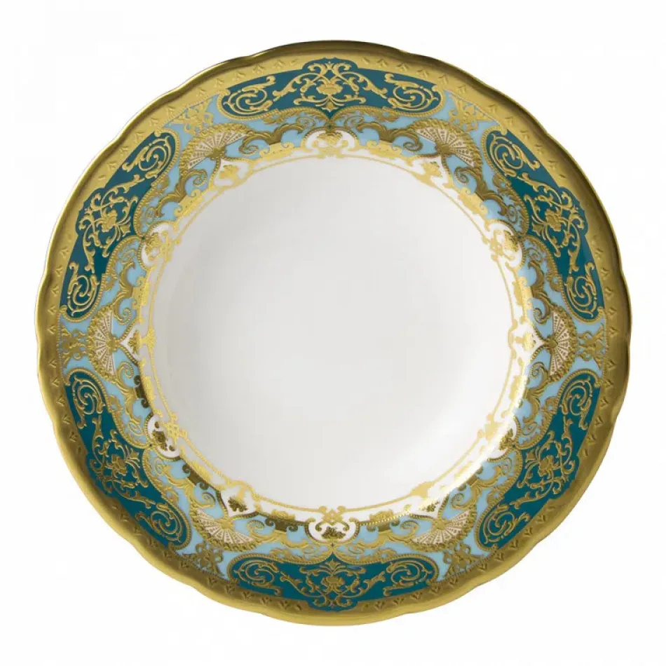 Heritage Forest Green & Turquoise Rim Soup (21.5 cm/8.5 in & 34 cl/12oz) (Special Order)