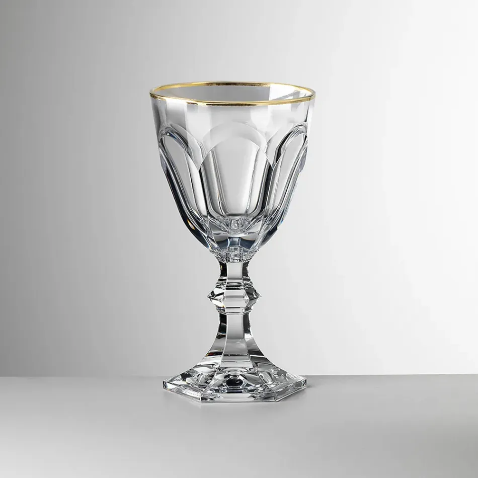 Dolce Vita Clear With Gold Water Glass