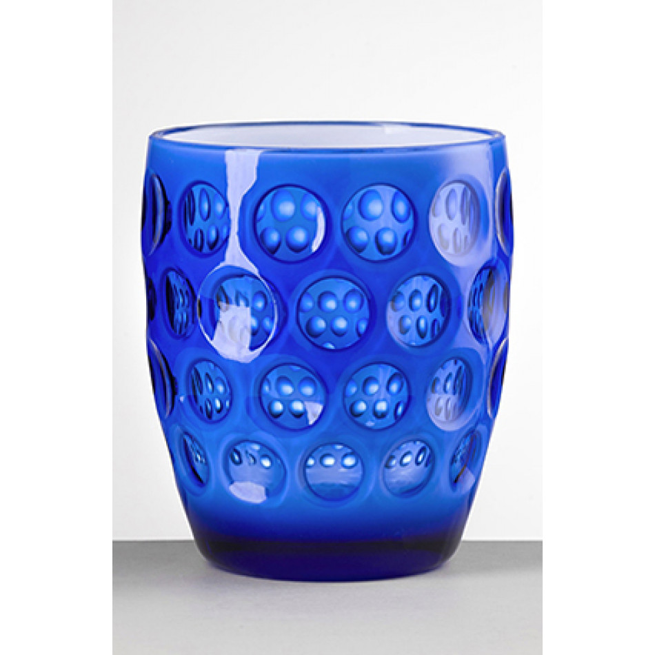 Lente Tumbler Blue/White H 4.25" x Diam 3.5", 15 oz