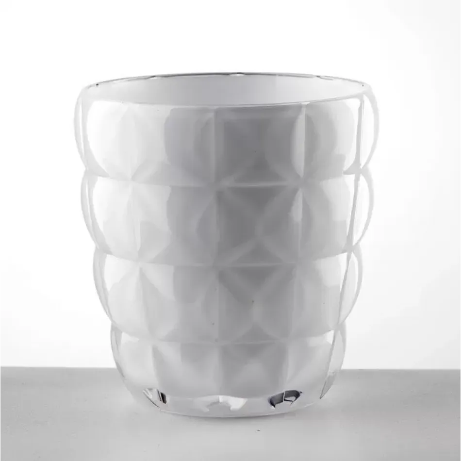 Diamante Tumbler White H 4" x Diam 3.5", 12 oz