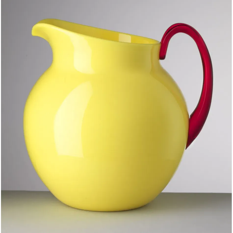 Plutone Pitcher Yellow/Red H 6.25" x Diam 5.5", 48 oz