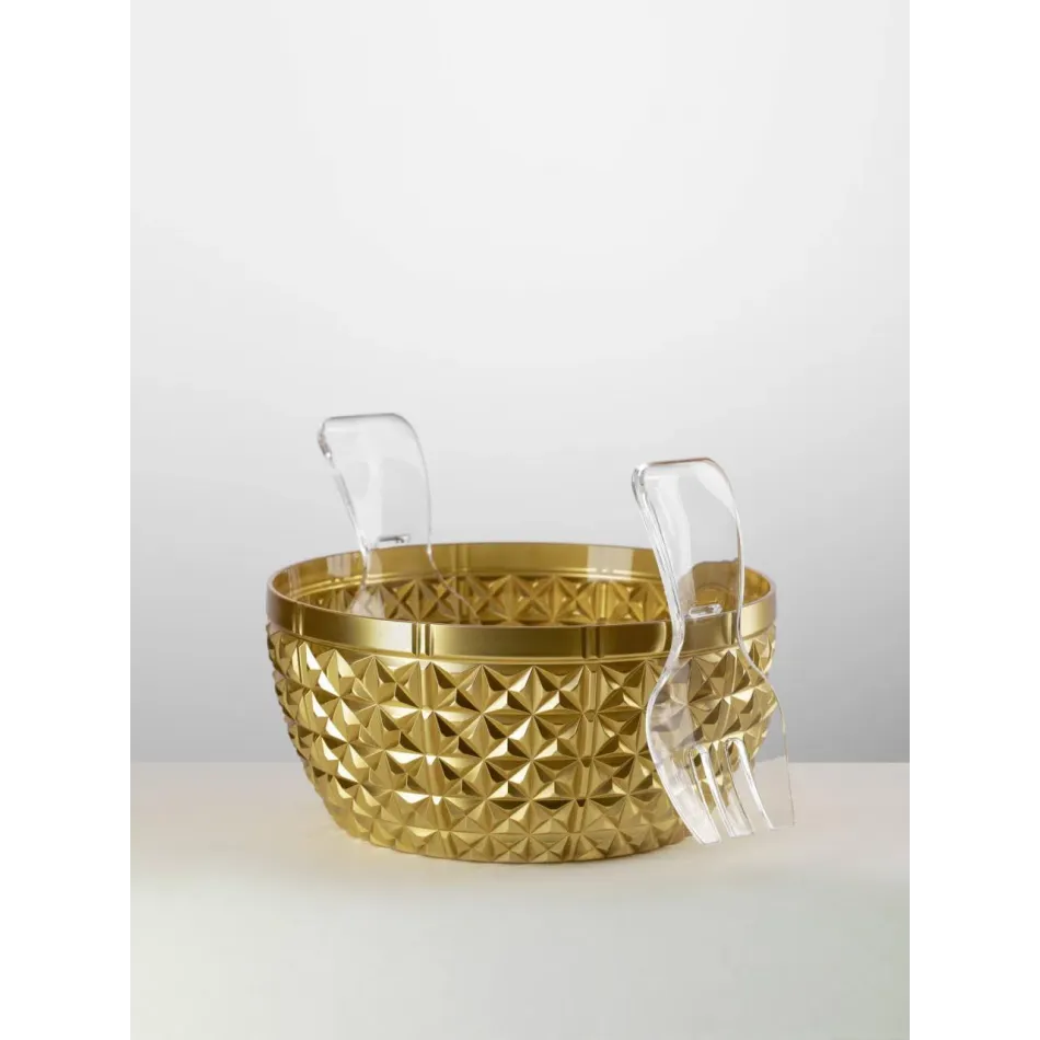 Churchill Salad Bowl Gold H 5" x Diam 10", 85 oz