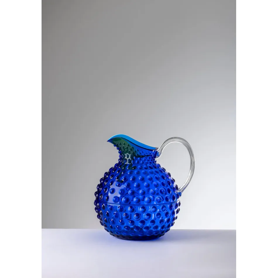 Gene Krupa Pitcher Blue H 7.3" x Diam 6.3" - 50.7oz
