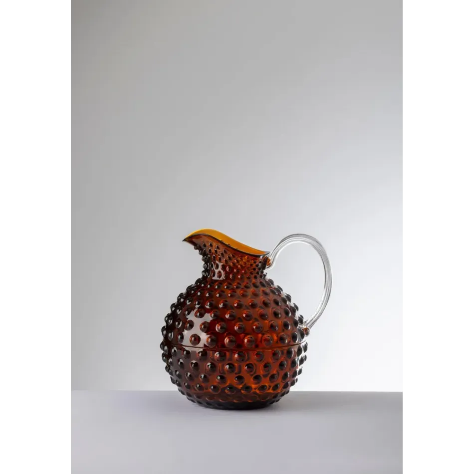 Gene Krupa Pitcher Amber H 7.3" x Diam 6.3" - 50.7oz