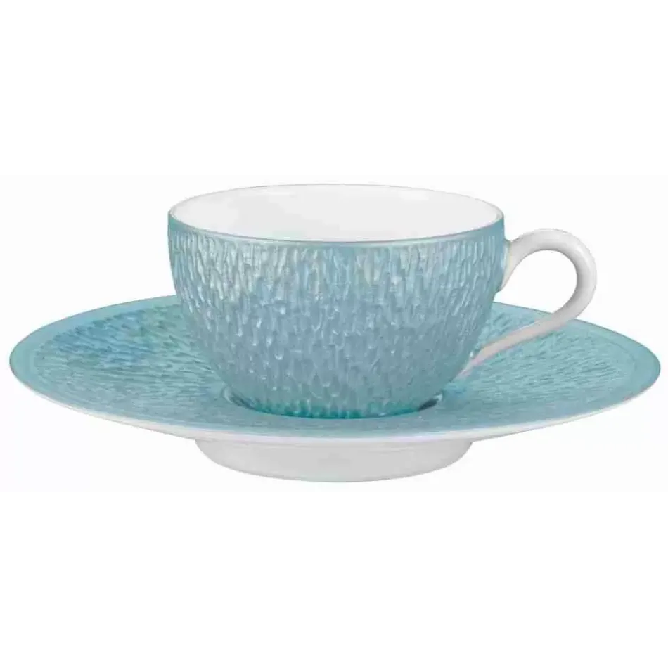 Mineral Irise Sky Blue Mocha Cup (Uni Shape) Diam 2.8 in