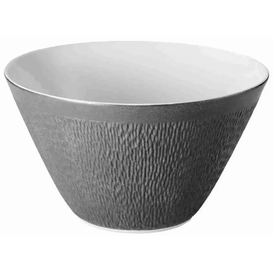Mineral Irise Dark Grey Salad Bowl Coned Shaped Round 11 in.