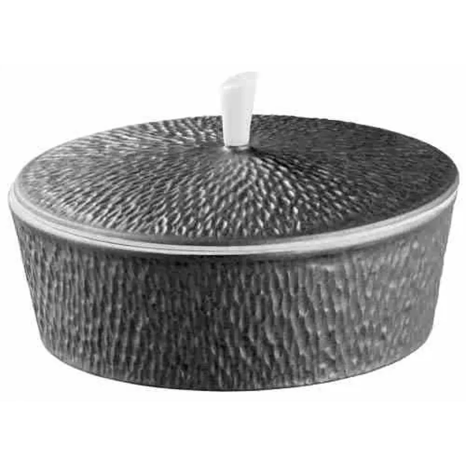 Mineral Irise Dark Grey Covered Sugar Bowl Round 4.13385 in.