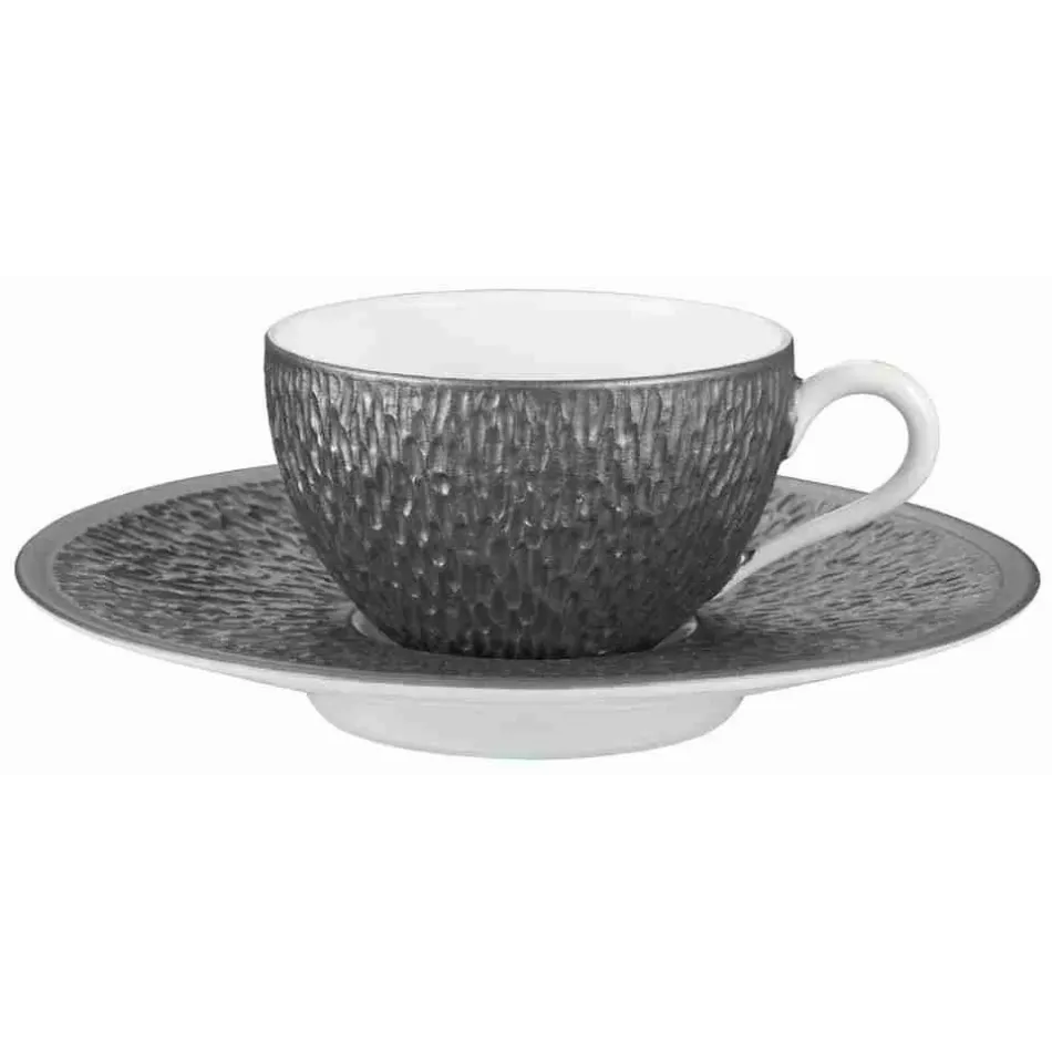 Mineral Irise Dark Grey Mocha Cup (Uni Shape) Diam 2.8 in