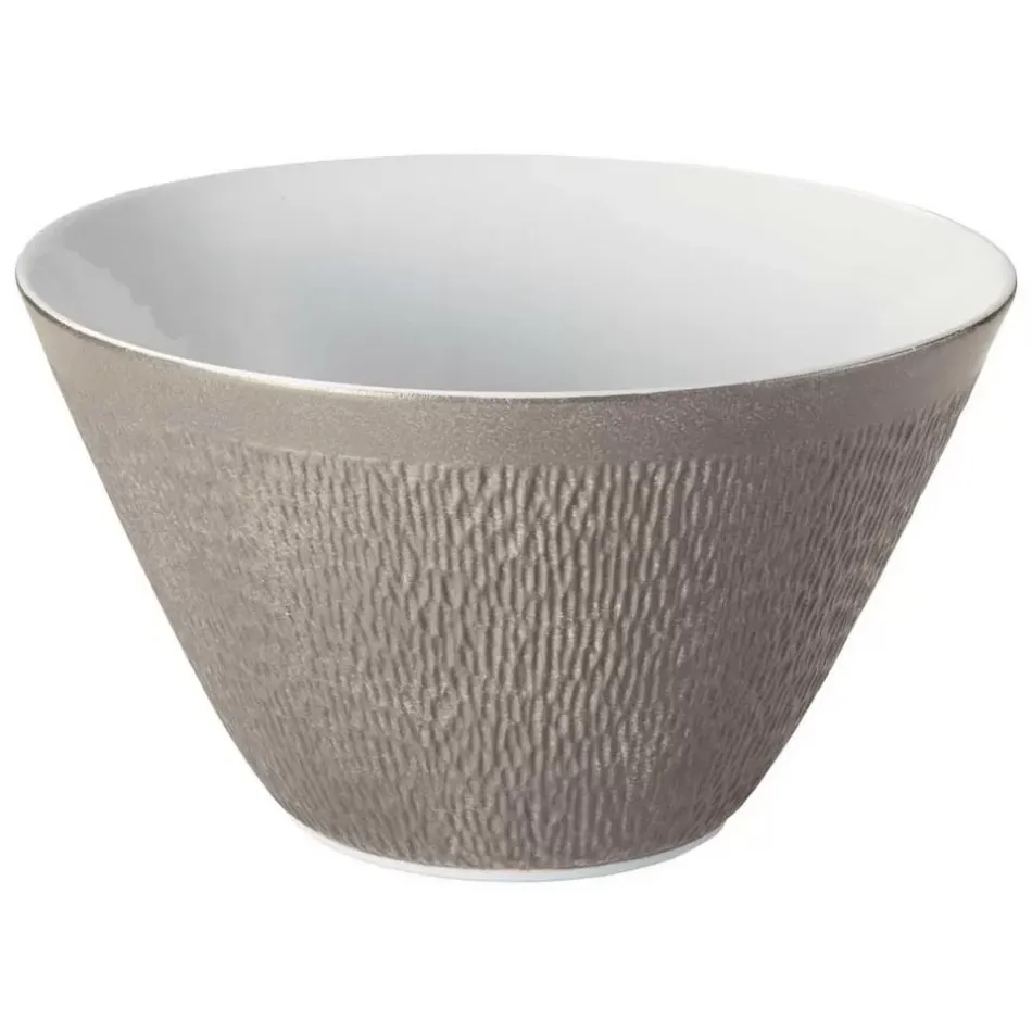 Mineral Irise Warm Grey Salad Bowl Coned Shaped Round 11 in.