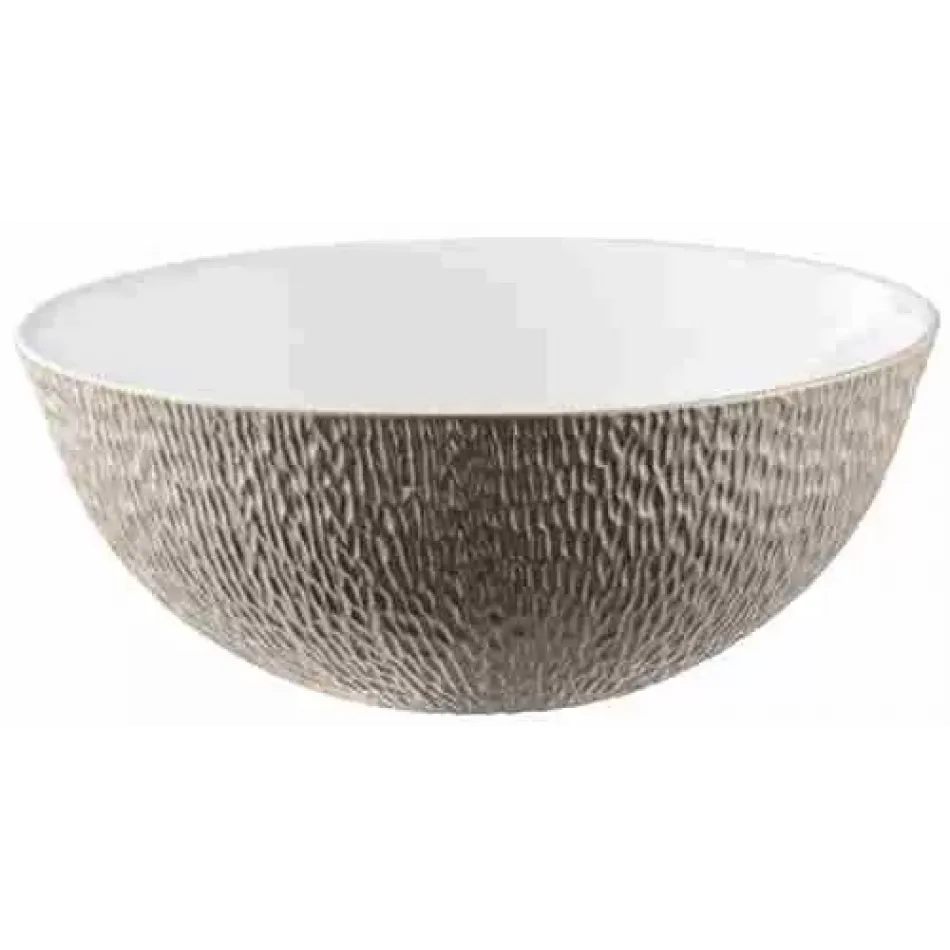 Mineral Irise Warm Grey Salad Bowl Calabash Shaped Diam 9.0 in