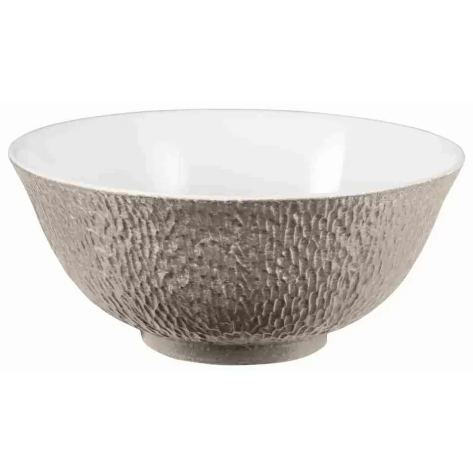 Mineral Irise Warm Grey Chinese Soup Bowl Diam 4.7 in