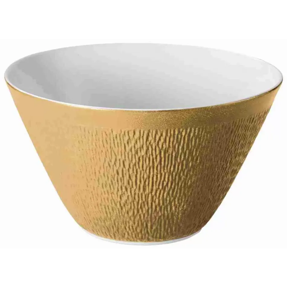 Mineral Irise Yellow Gold Salad Bowl Coned Shaped Diam 11.0 in