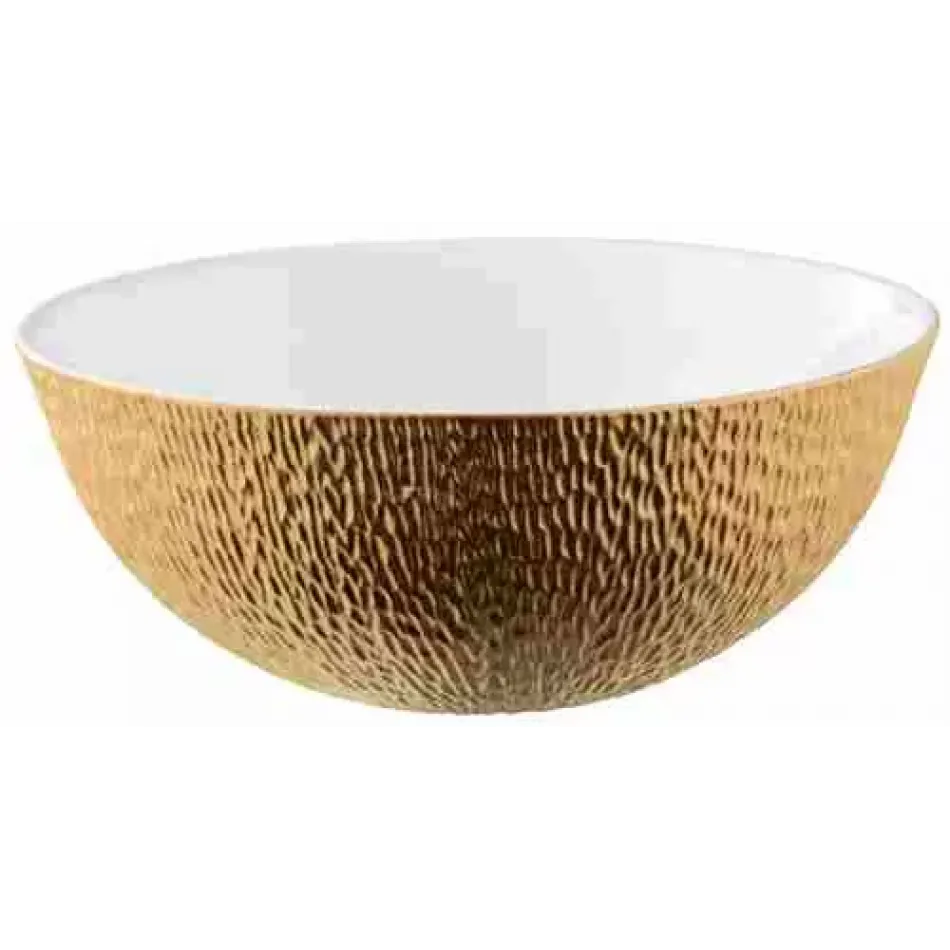 Mineral Irise Yellow Gold Salad Bowl Calabash Shaped Diam 9.0 in