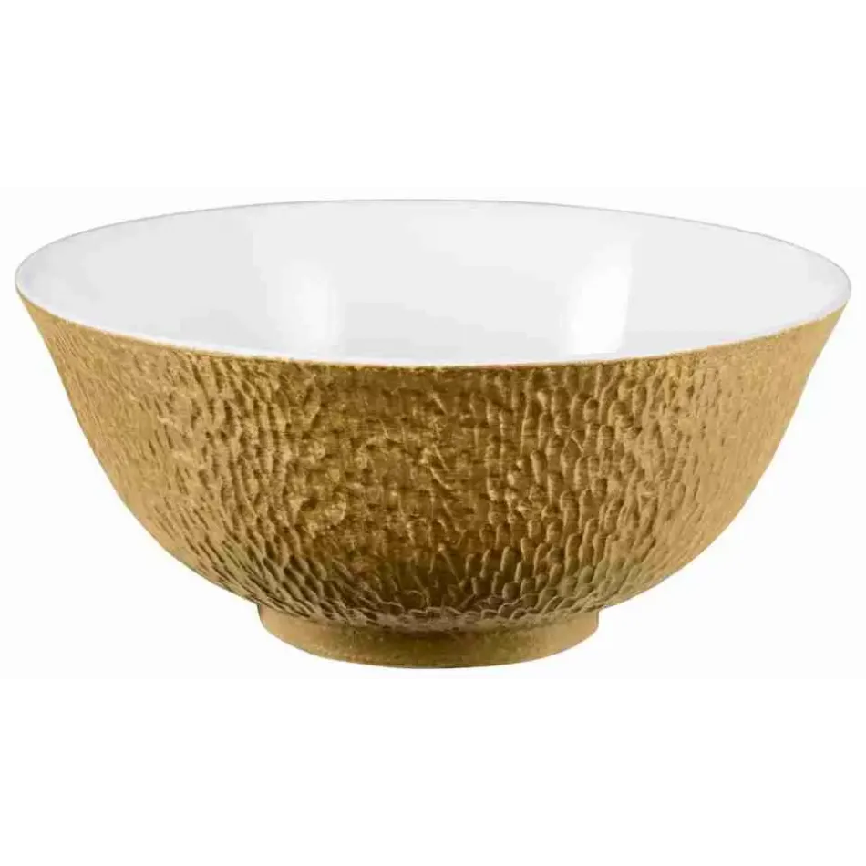 Mineral Irise Yellow Gold Chinese Soup Bowl Diam 4.7 in